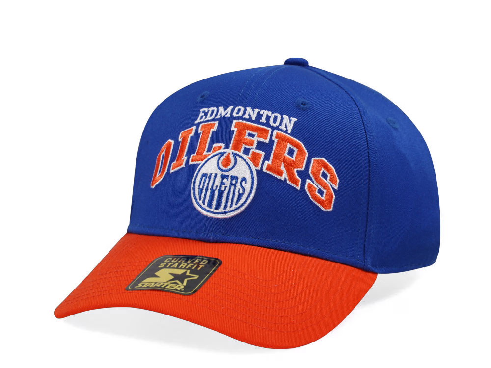 Starter Edmonton Oilers Crowd Pleaser Edition Blue Curved Snapback Gorra