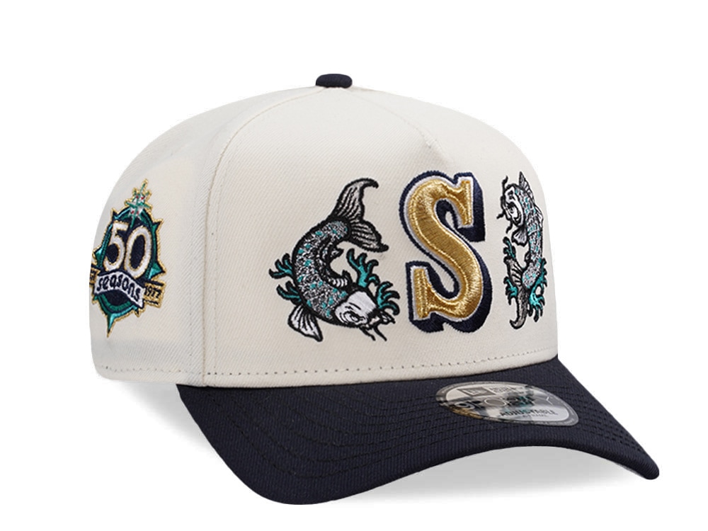 New Era Seattle Mariners 50th Anniversary Koi Chrome Two Tone Edition 9Forty A Frame Snapback Gorra