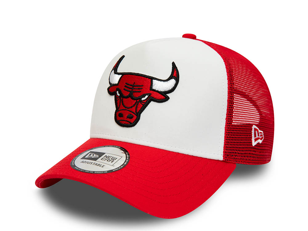 New Era Chicago Bulls Team Colour Block Red 9Forty A Frame Trucker Snapback Gorra