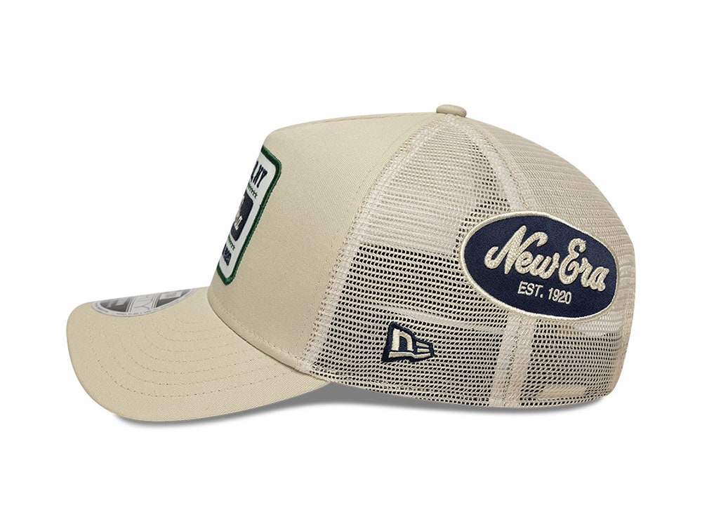 New Era Multi Patch Beige 9Forty M Crown A Frame Snapback Gorra
