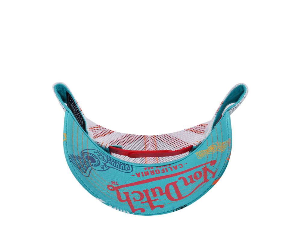 Von Dutch Oval Patch Teal Trucker Snapback Gorra