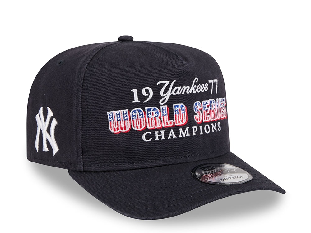 New Era New York Yankees World Series Champions 1977 Historic Navy Edition 9Fifty A Frame Snapback Gorra