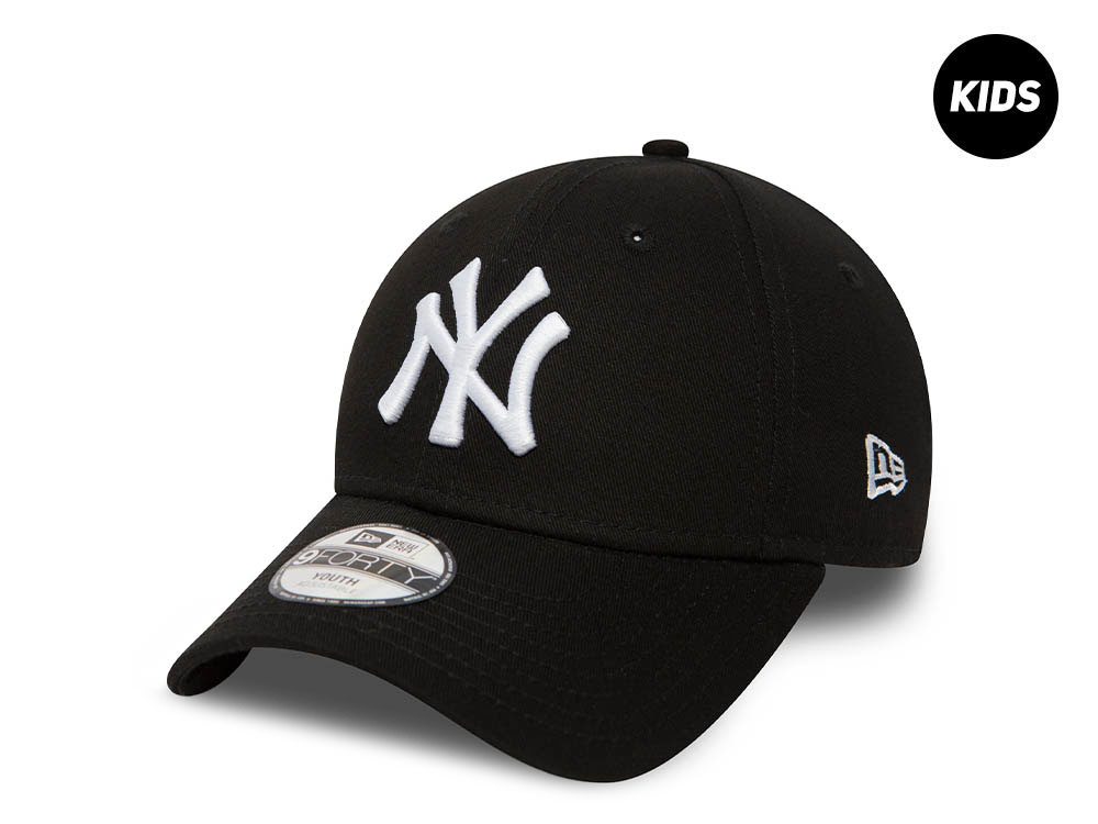 New Era New York Yankees League Essential Black White Kids 9Forty Strapback Gorra