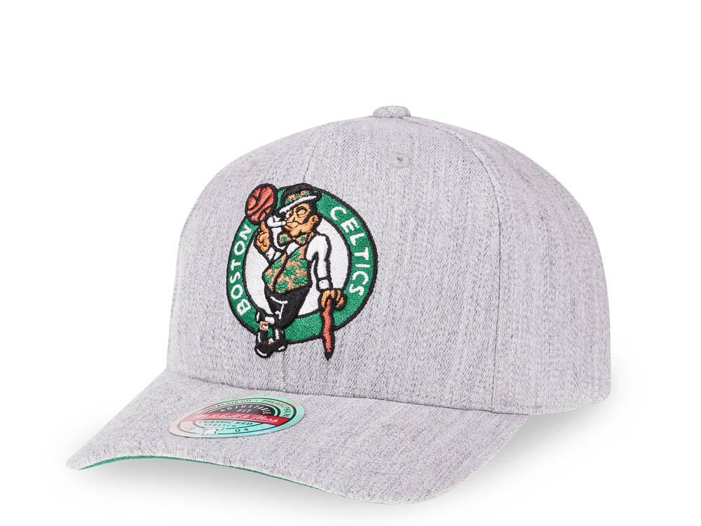 Mitchell & Ness Boston Celtics Heather Gray Red Line Flex Snapback Gorra