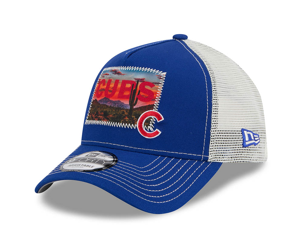 New Era Chicago Cubs M Patch Blue 9Forty A Frame Trucker Snapback Gorra