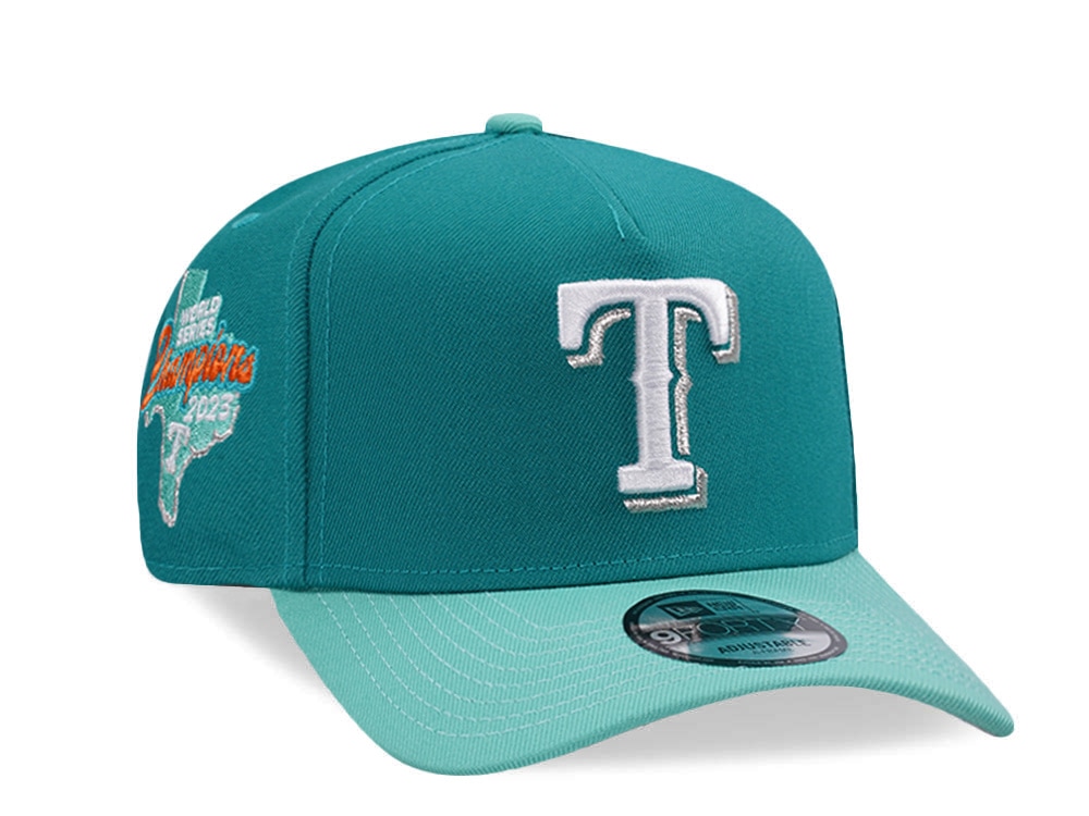 New Era Texas Rangers World Series Champions 2023 Mint Two Tone Edition 9Forty A Frame Snapback Gorra
