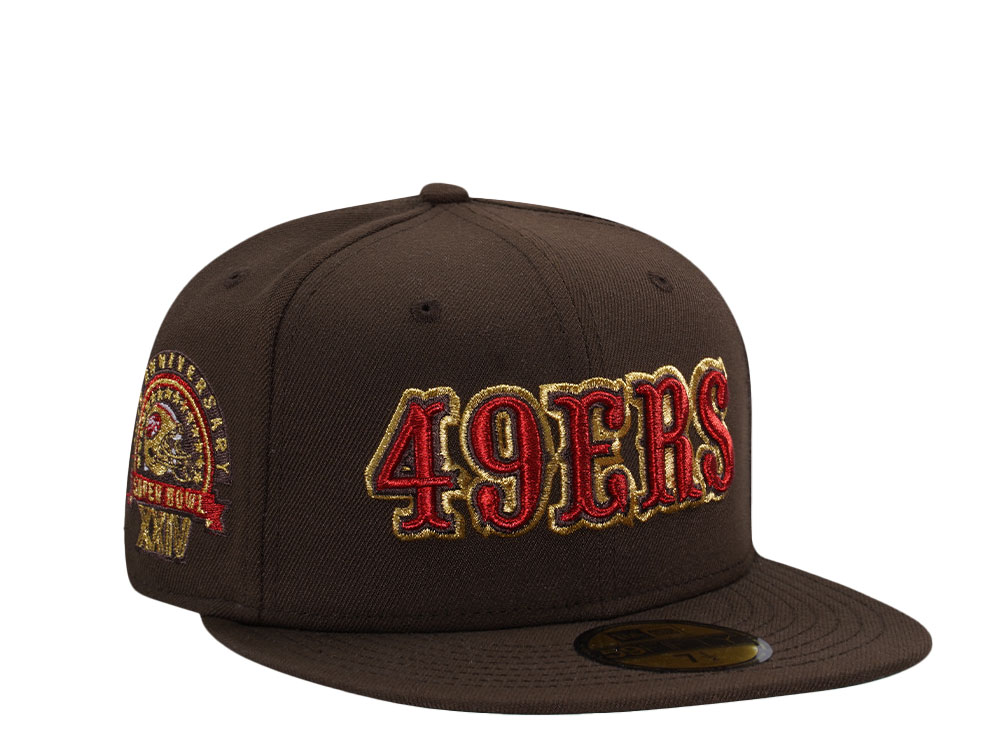 New Era San Francisco 30th Anniversary Super Bowl XXIV Walnut Throwback Edition 59Fifty Fitted Gorra