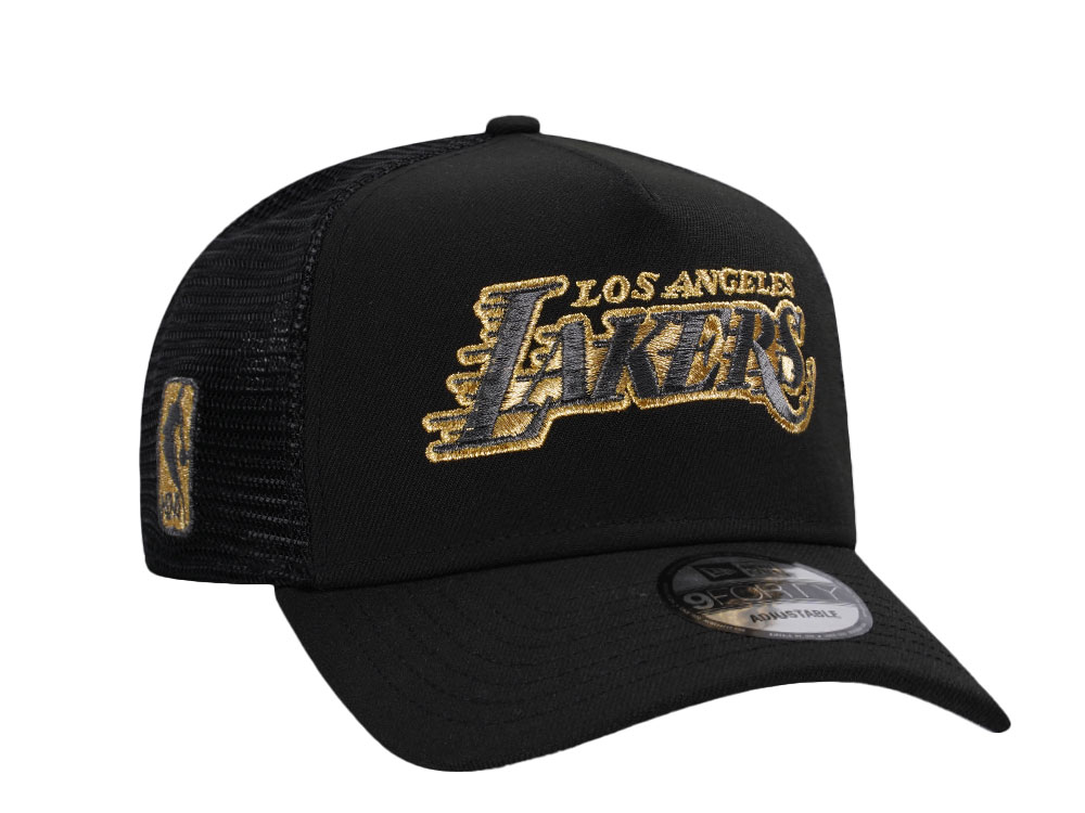New Era Los Angeles Lakers Black Gold Classic Trucker Edition A Frame 9Forty Gorra