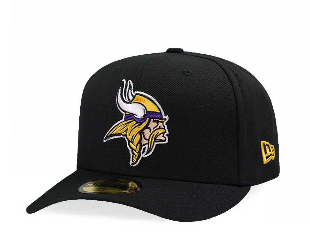 New Era Minnesota Vikings Black Classic Edition Pre Curved 59Fifty Fitted Gorra