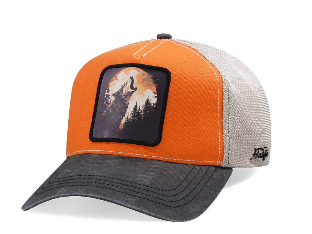 Hatfield Wolf Orange Black Trucker Snapback Gorra