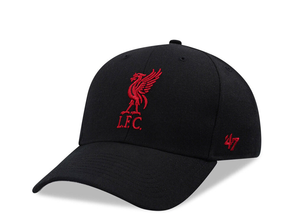 47Brand Liverpool FC Black and Red MVP Strapback Gorra