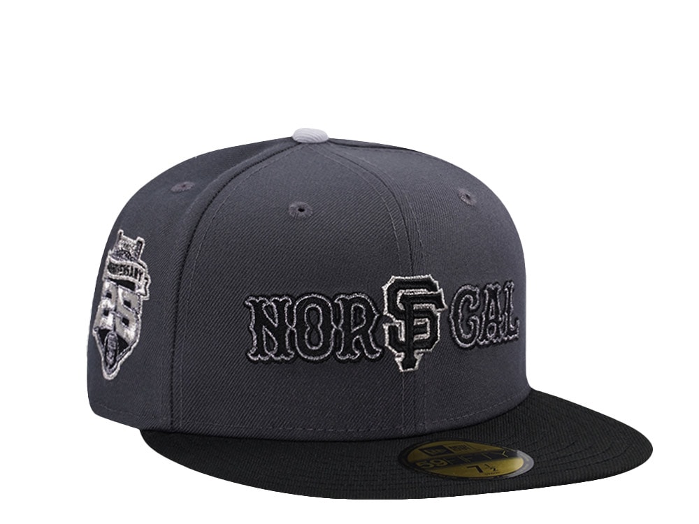 New Era San Francisco Giants 25th Anniversary Dark Gray Two Tone Horror Edition 59Fifty Fitted Gorra