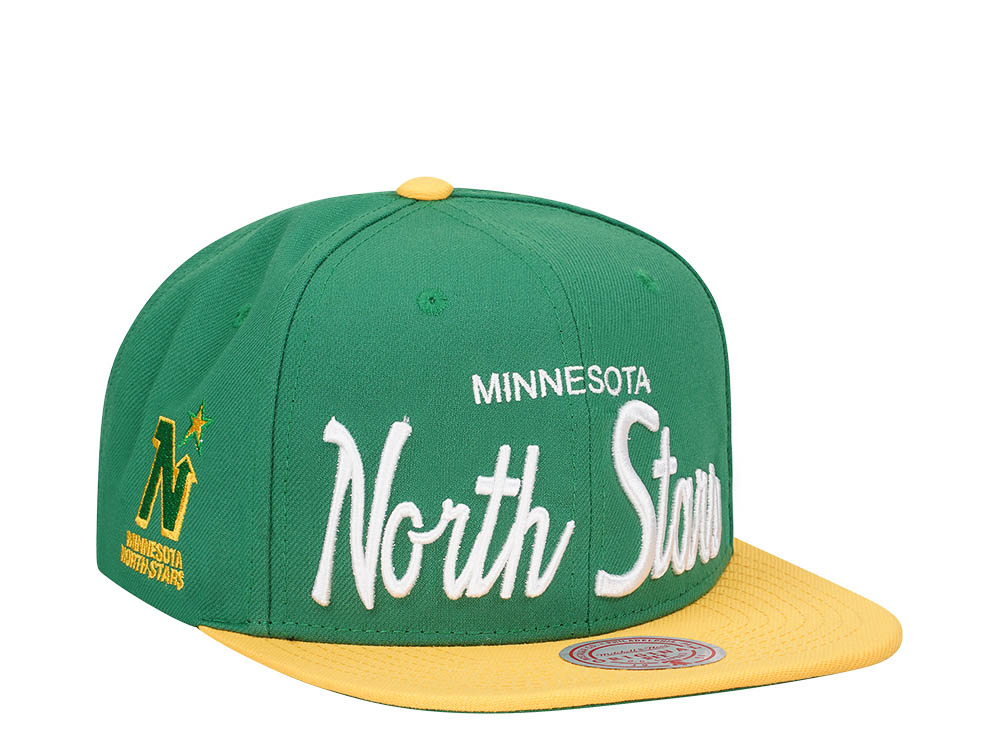 Mitchell & Ness Minnesota North Stars Vintage Script Snapback Gorra