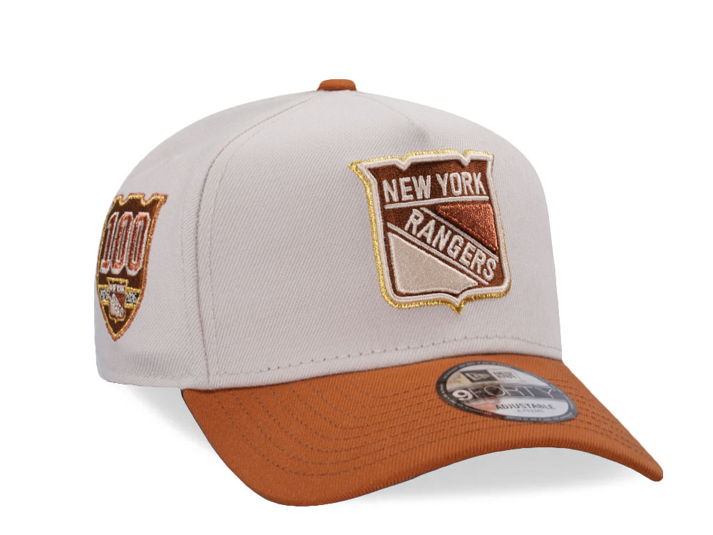 New Era New York Rangers 100th Anniversary Chrome Two Tone Edition 9Forty A Frame Snapback Gorra