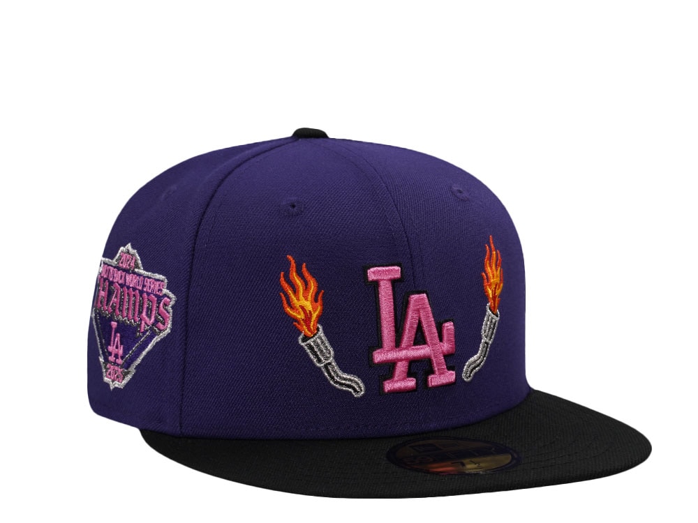 New Era Los Angeles Dodgers World Series Champions 2024 Purple Two Tone Edition 59Fifty Fitted Gorra