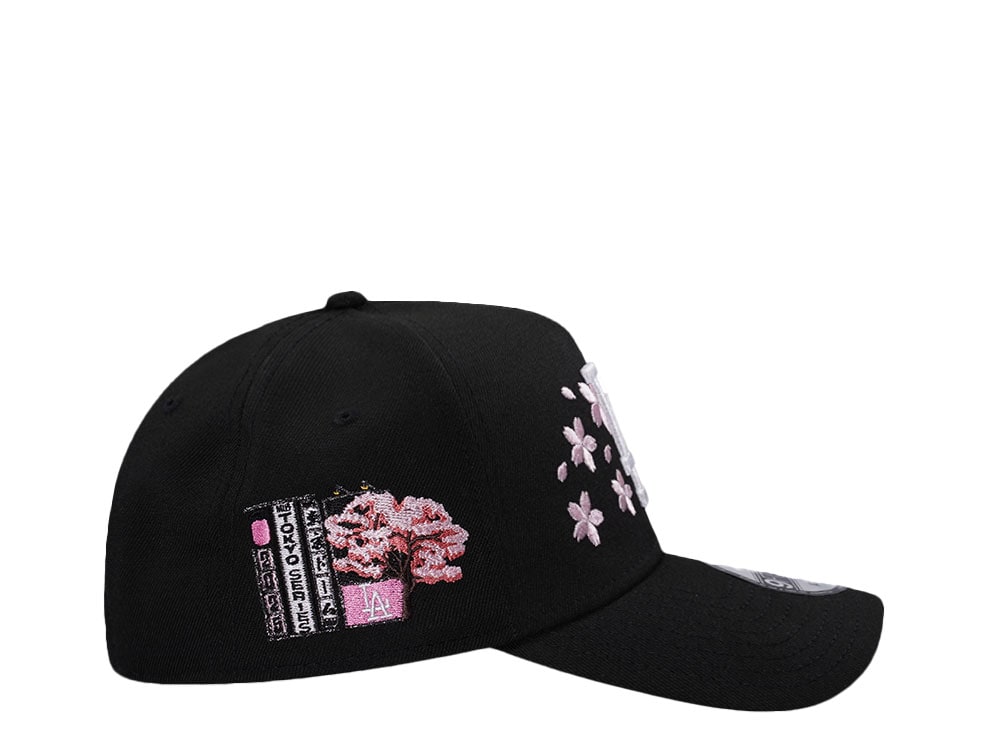 New Era Los Angeles Dodgers Tokyo Series Cherry Blossom Black Pink Edition 9Forty A Frame Snapback Gorra