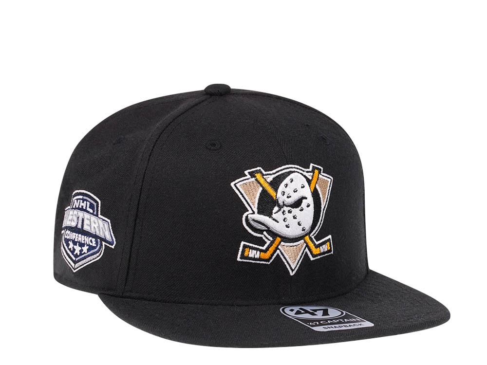 47Brand Anaheim Ducks Black Sure Shot Captain Snapback Gorra
