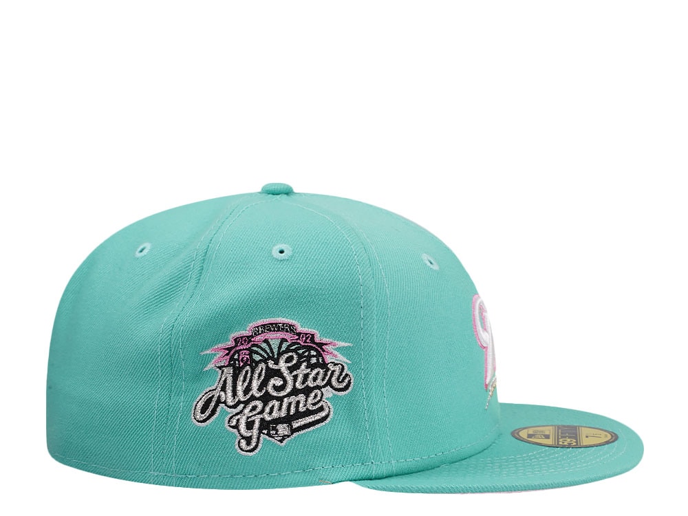 New Era Milwaukee Brewers All Star Game 2002 Teal Pink Edition 59Fifty Fitted Gorra