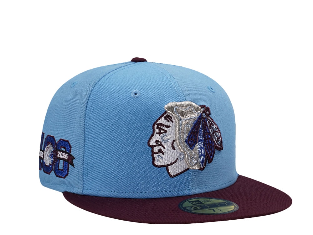 New Era Chicago Blackhawks 100th Anniversary Pinwheel Two Tone Edition 59Fifty Fitted Gorra