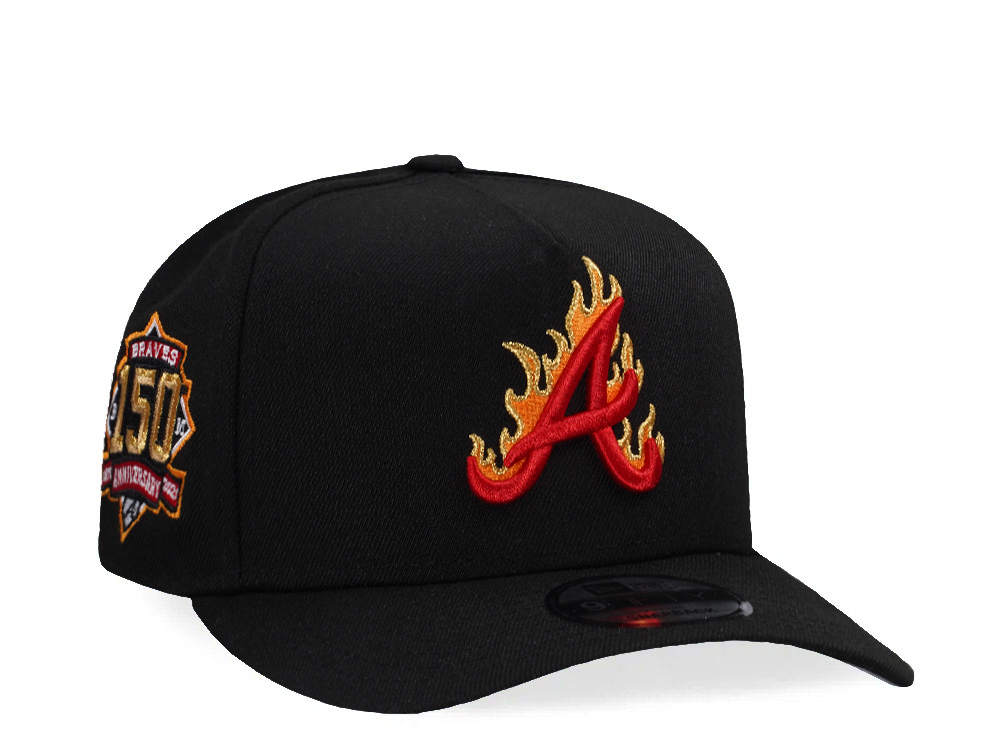 New Era Atlanta Braves 150th Anniversary Flame Black Prime Edition 9Fifty A Frame Snapback Gorra