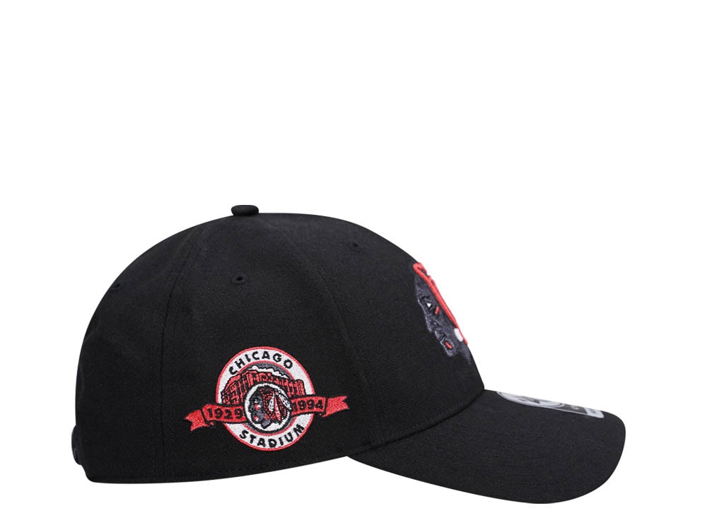 47Brand Chicago Blackhawks Vintage Black Sure Shot MVP Snapback Gorra