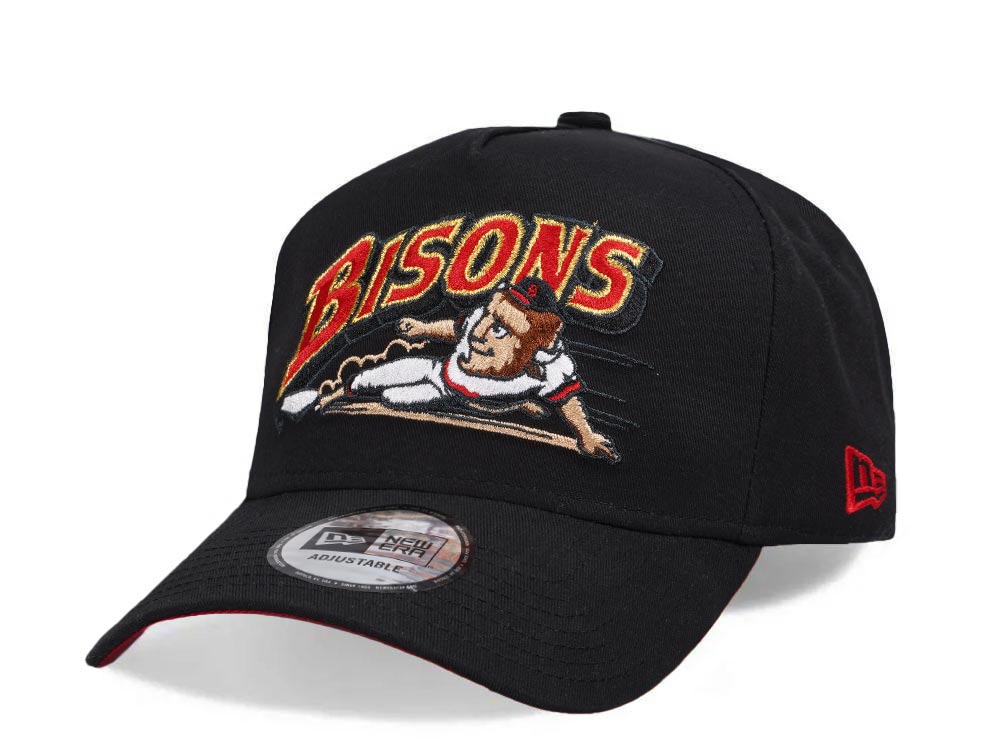 New Era Buffalo Bisons Black and Red 9Forty A Frame Snapback Gorra