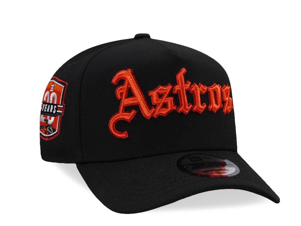 New Era Houston Astros 20th Anniversary Script Black Prime Edition 9Forty A Frame Snapback Gorra