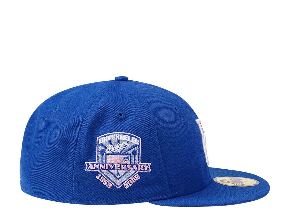 New Era Los Angeles Dodgers 50th Anniversary Bright Blue and Pink Edition 59Fifty Fitted Gorra