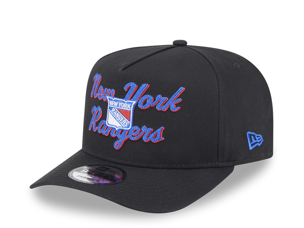 New Era New York Rangers Black Chainstitch 9Fifty A Frame Snapback Gorra