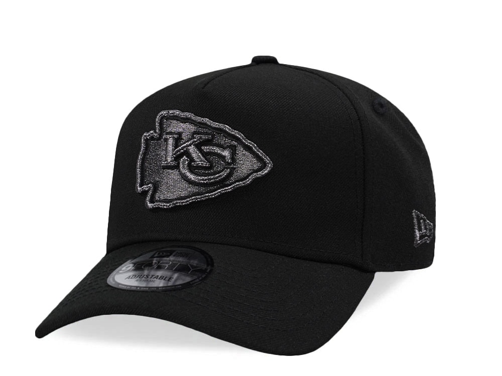 New Era Kansas City Chiefs Black Shine Edition 9Forty A Frame Snapback Gorra