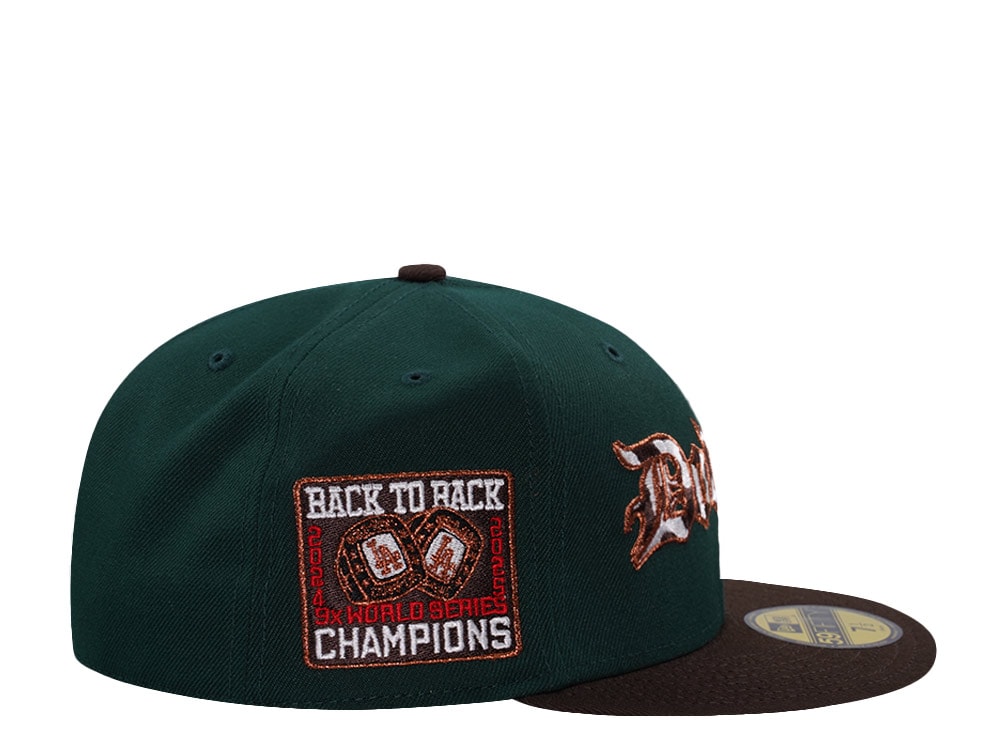 New Era Los Angeles Dodgers Back to Back World Series Dark Green Two Tone Edition 59Fifty Fitted Gorra