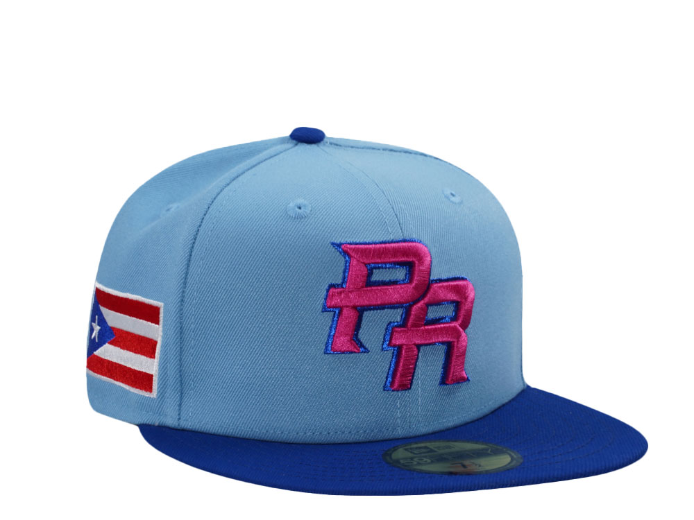 New Era Puerto Rico World Baseball Classic Sky Blue Two Tone Edition 59Fifty Fitted Gorra