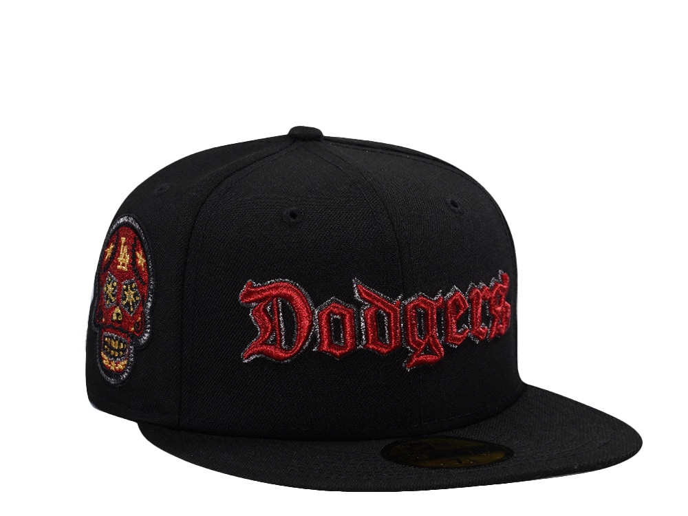 New Era Los Angeles Dodgers Skull Metallic Black Prime Edition 59Fifty Fitted Gorra