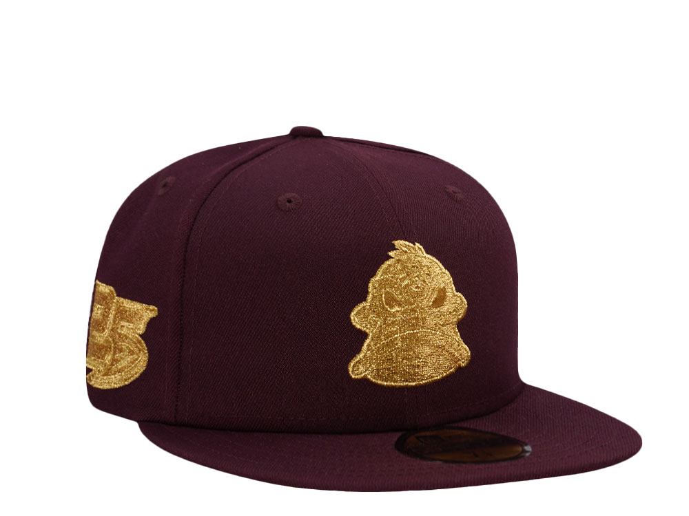 New Era Anaheim Ducks The All Gold Maroon Prime Edition 59Fifty Fitted Gorra