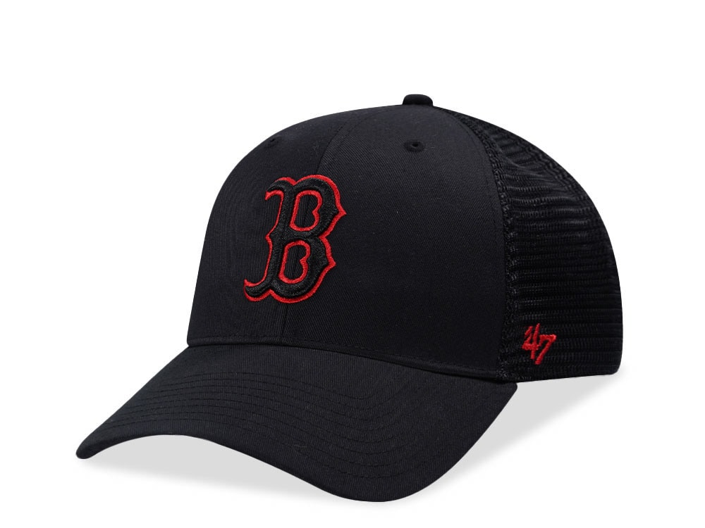 47Brand Boston Red Sox Black MVP Trucker Snapback Gorra
