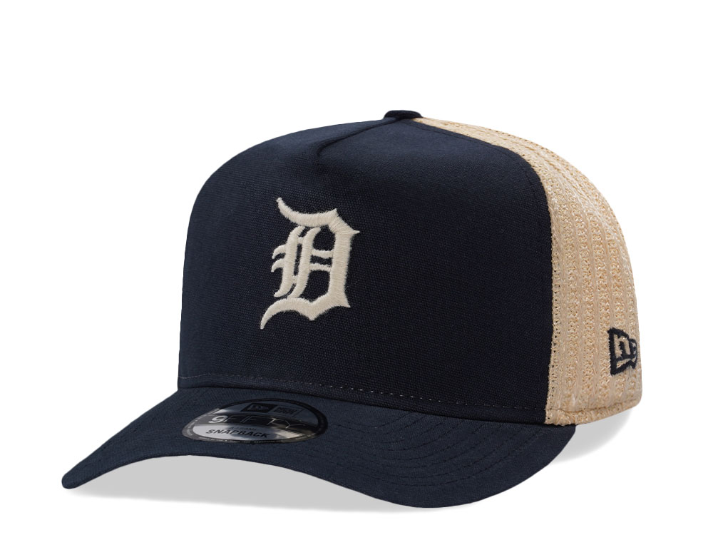 New Era Detroit Tigers Grained Navy Edition 9Fifty Trucker A Frame Snapback Gorra