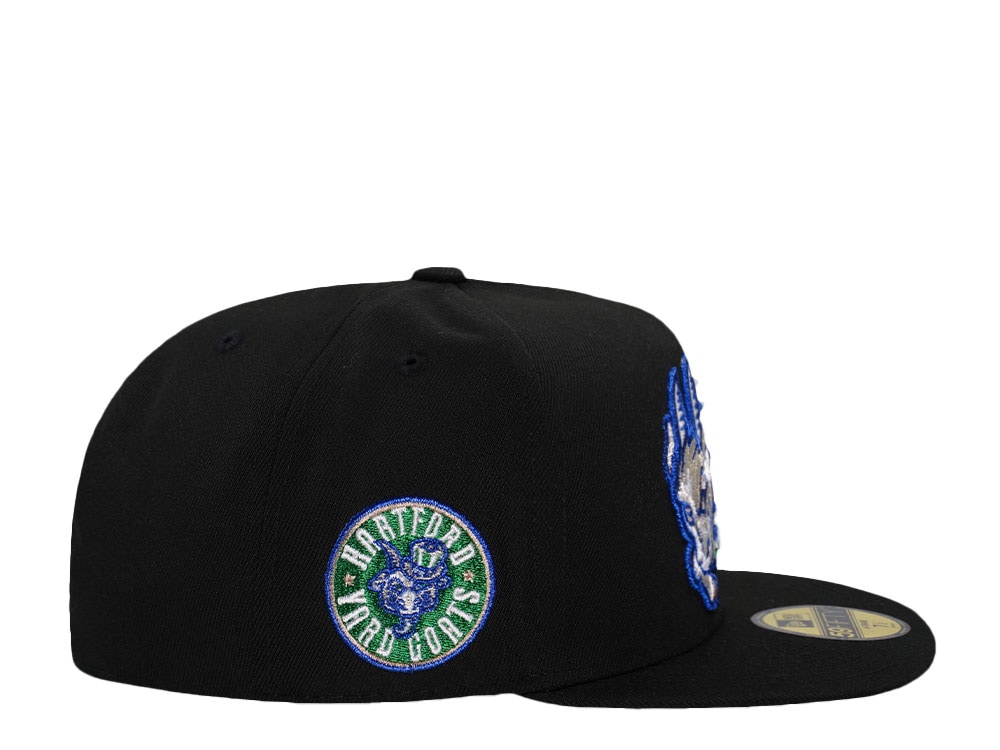 New Era Hartford Yard Goats Black Throwback Edition 59Fifty A Frame Fitted Gorra