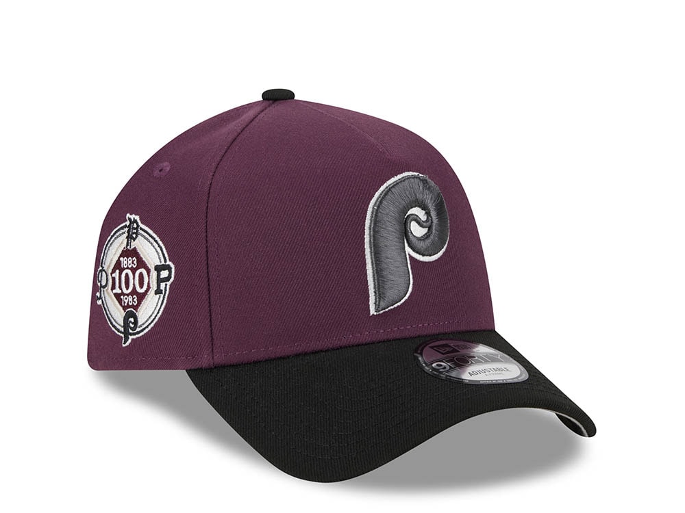 New Era Philadelphia Phillies 100th Anniversary Two Tone Plum 9Forty A Frame Snapback Gorra