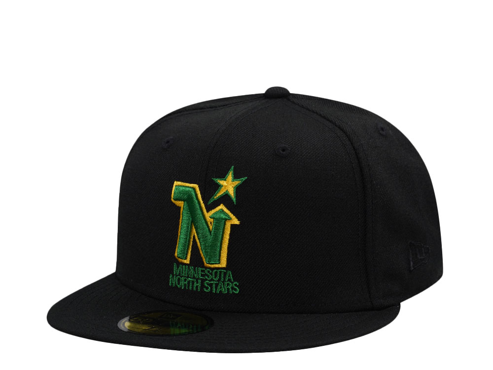 New Era Minnesota North Stars Black Throwback Wool Edition 59Fifty Fitted Gorra