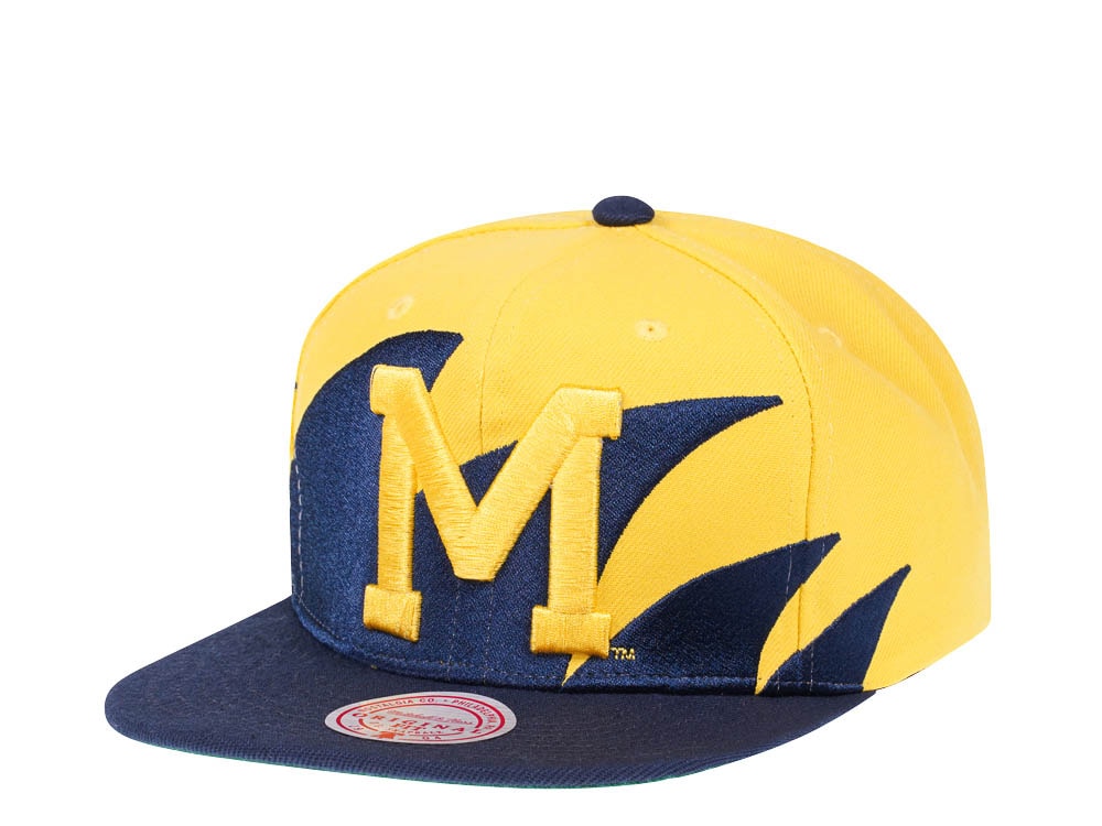 Mitchell & Ness NCAA University of Michigan Sharktooth Hardwood Classic Snapback Gorra
