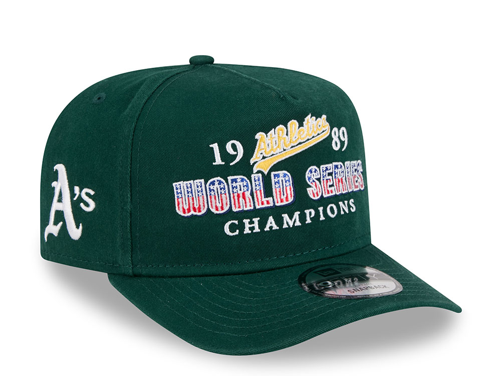 New Era Oakland Athletics World Series Champions 1989 Historic Green Edition 9Fifty A Frame Snapback Gorra