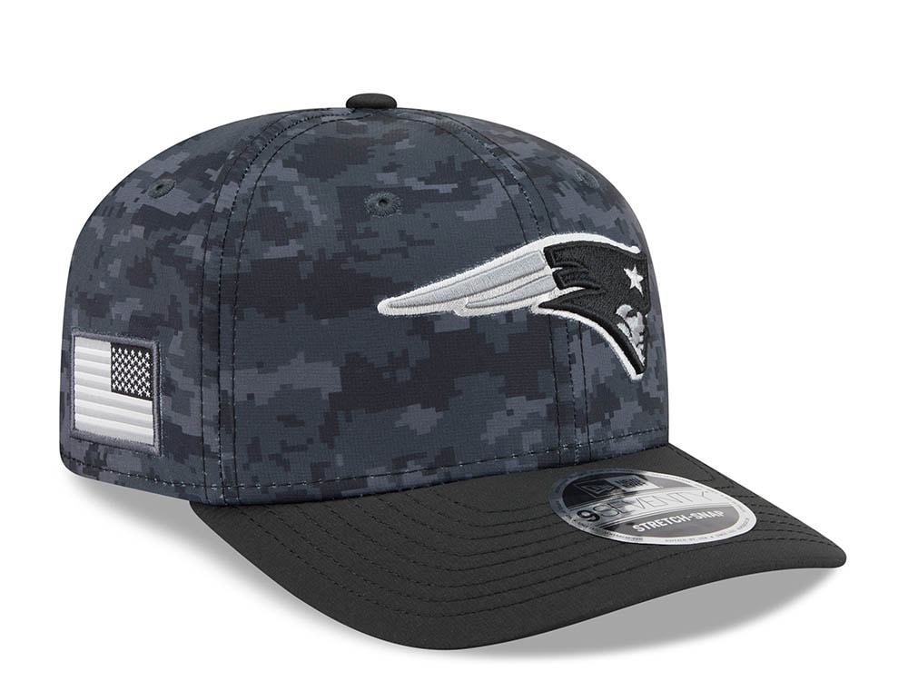 New Era New England Patriots NFL Salute to Service 2026 Digi Camo Black 9Seventy Stretch Snapback Gorra