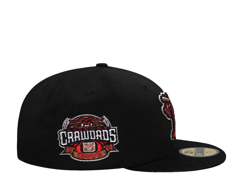 New Era Hickory Crawdads 25 Seasons Black Throwback 59Fifty Fitted Gorra