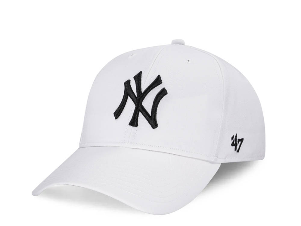 47Brand New York Yankees White Raised Basic MVP Snapback Gorra