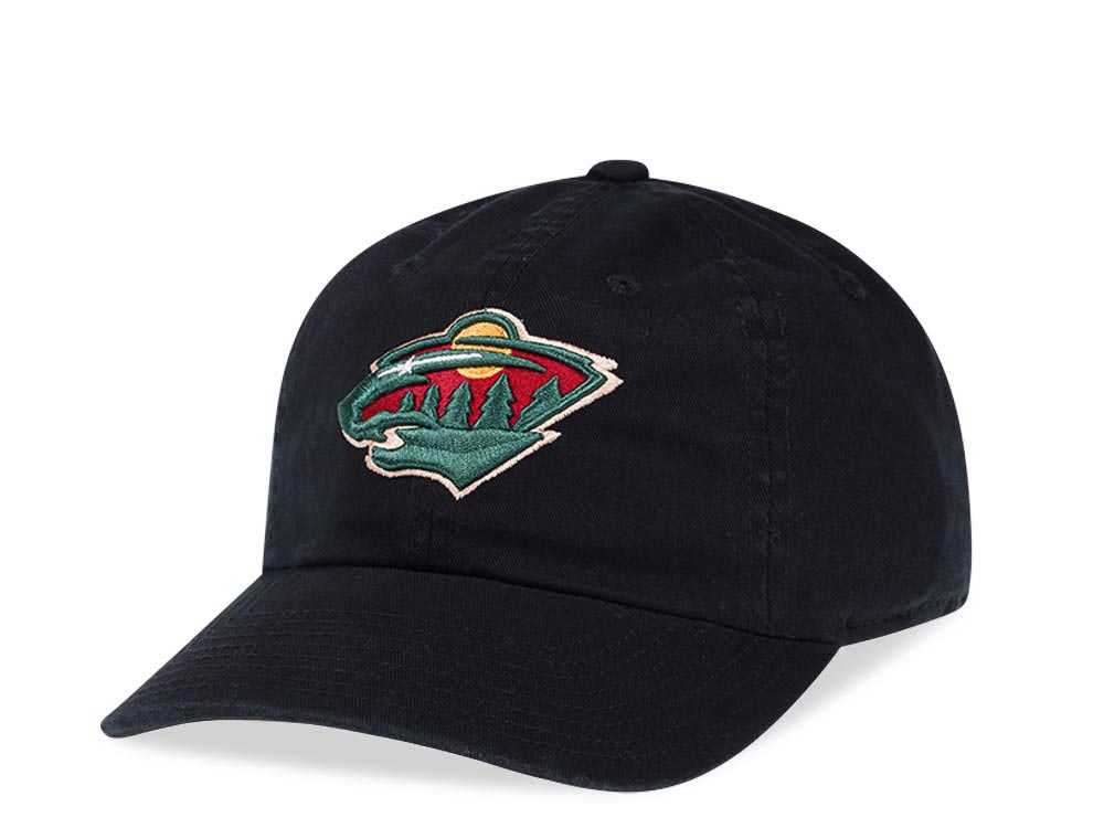 American Needle Minnesota Wild Black Vintage Casual Strapback Gorra