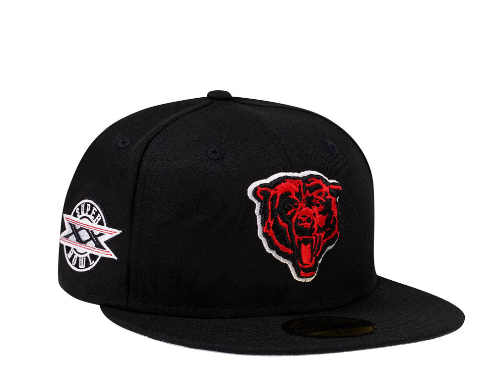 New Era Chicago Bears Super Bowl XX Black Crimson Collection 59Fifty Fitted Gorra