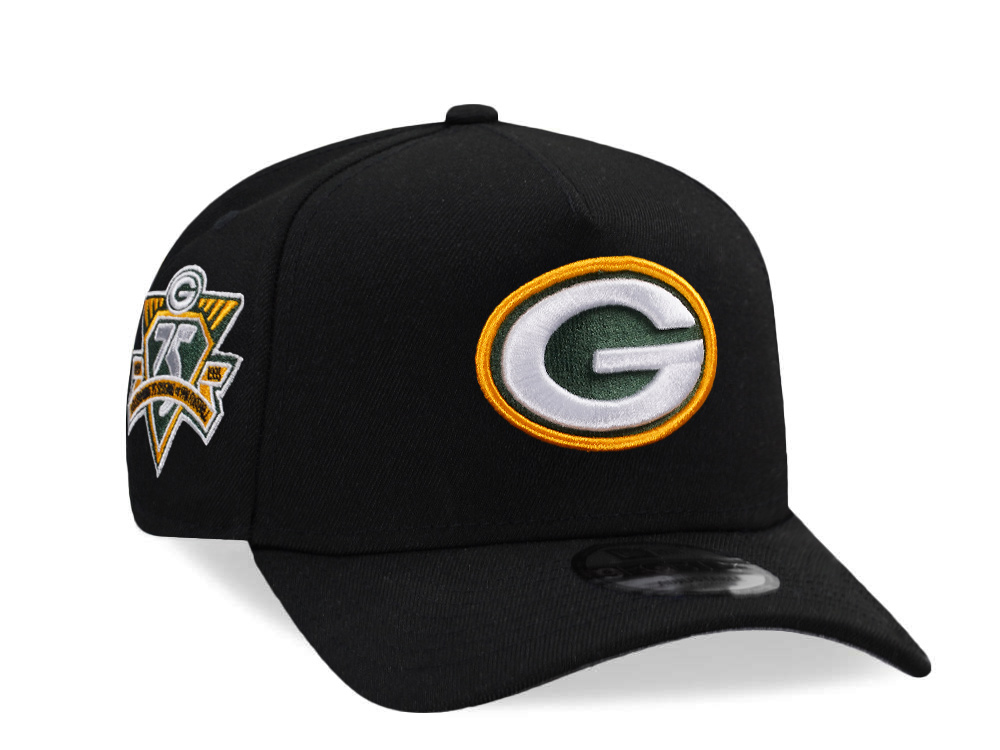 New Era Green Bay Packers 75th Anniversary Black Prime Edition 9Forty A Frame Snapback Gorra