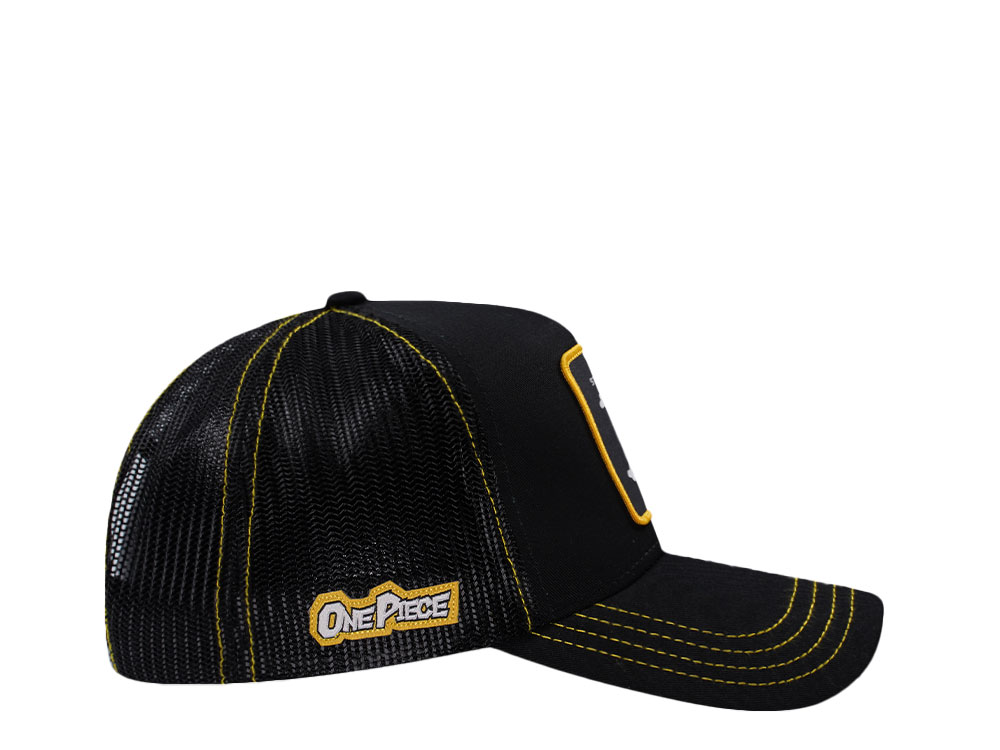 Capslab One Piece Straw Hat Crew Flag Black Trucker Snapback Gorra