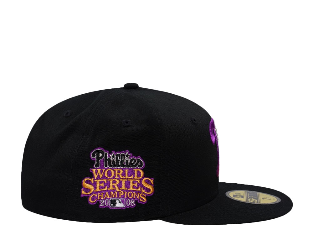 New Era Philadelphia Phillies World Series 2008 Black Purple Edition 59Fifty Fitted Gorra