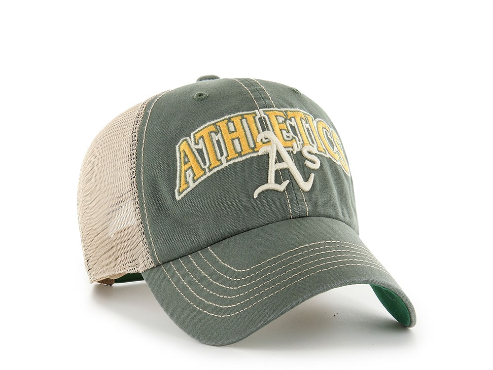 47Brand Oakland Athletics Bottle Green Tuscloosa Edition Trucker Clean Up Snapback Gorra